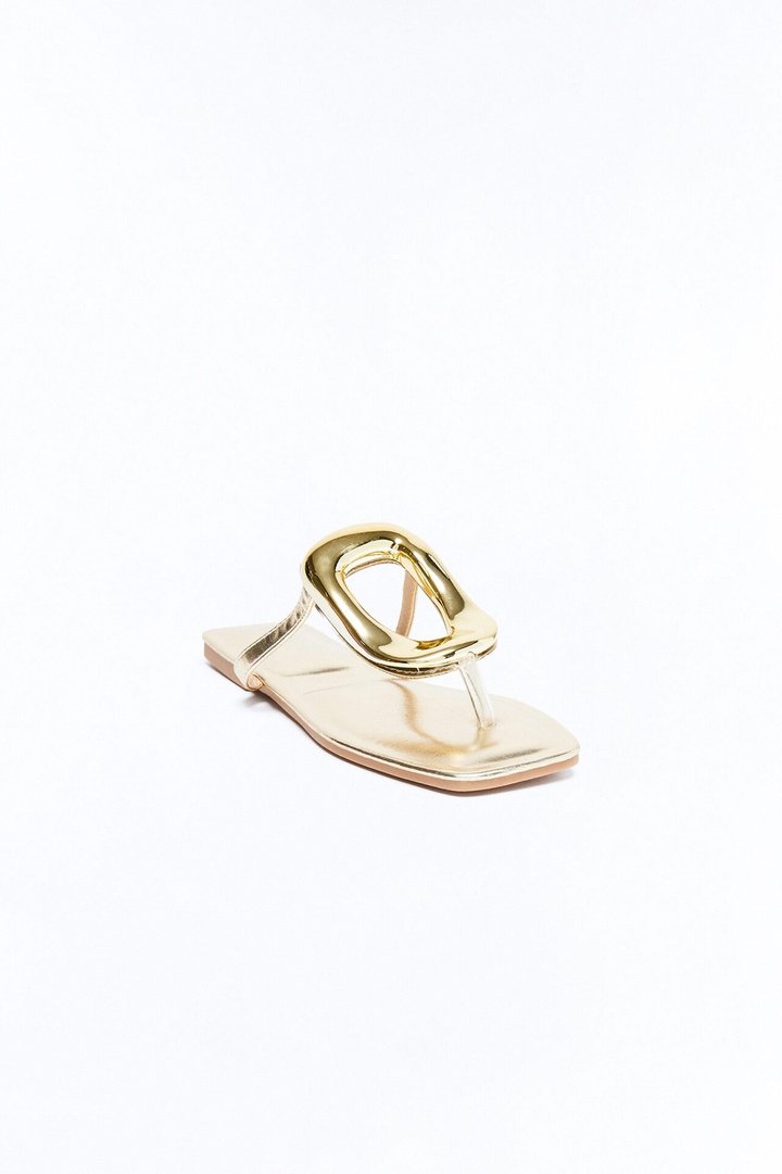 Malaysia Hardware Flip Flops - Gold