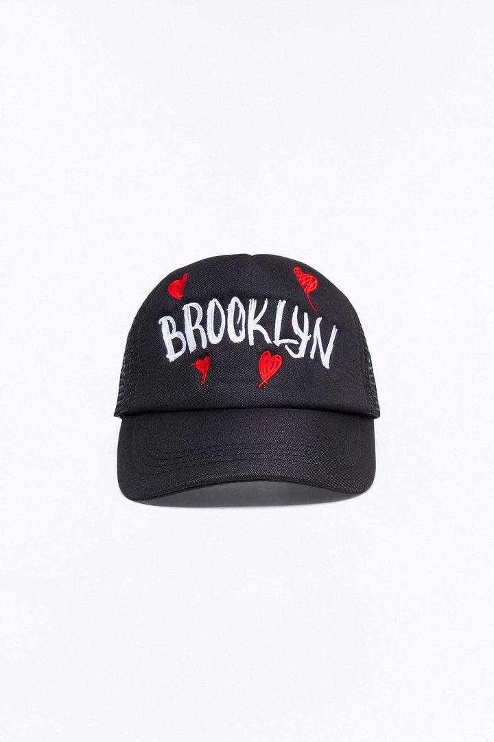 Brooklyn Love Trucker Snapback Hat - Black