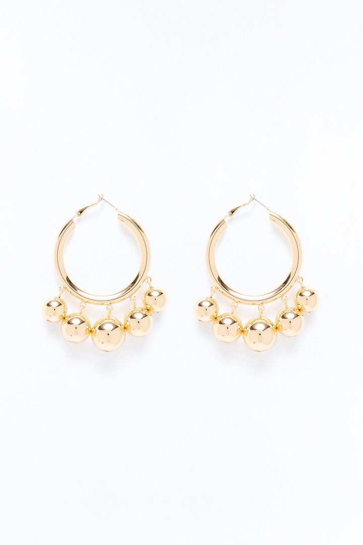 Love Yourself Hardware Hoop Earrings - Gold