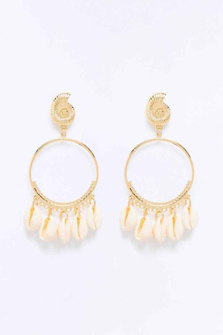 Beach Babe Shell Earrings - Gold/combo