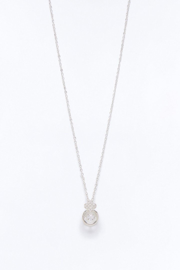 Little Sparkle Clover Necklace - Silver