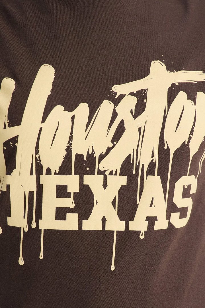 Houston Drip Tee - Brown