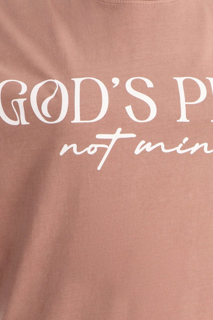 God's Plan Not Mine Washed Tshirt - Brown