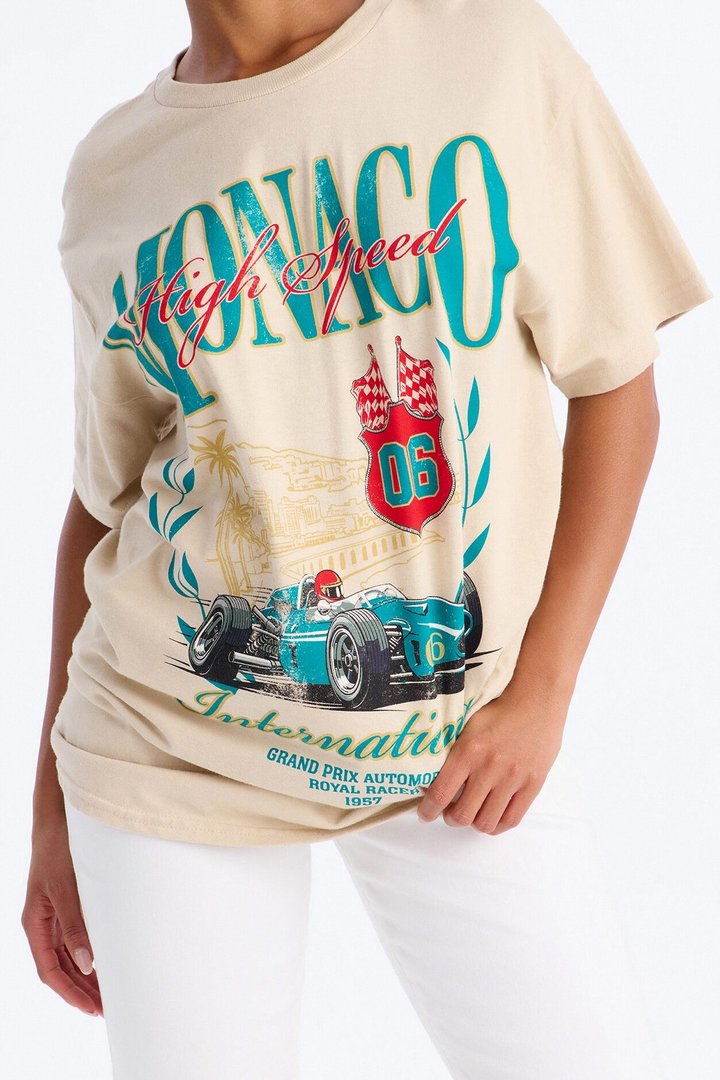 Monaco International Racing Tee - Sand