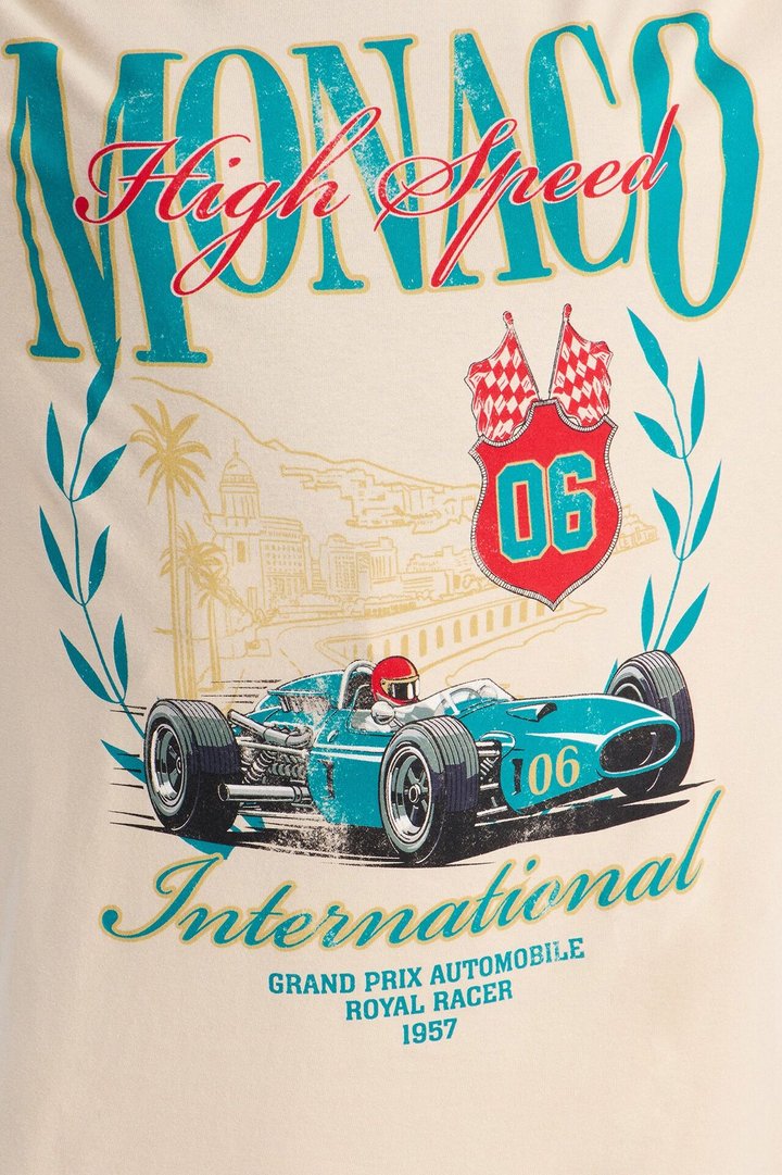 Monaco International Racing Tee - Sand