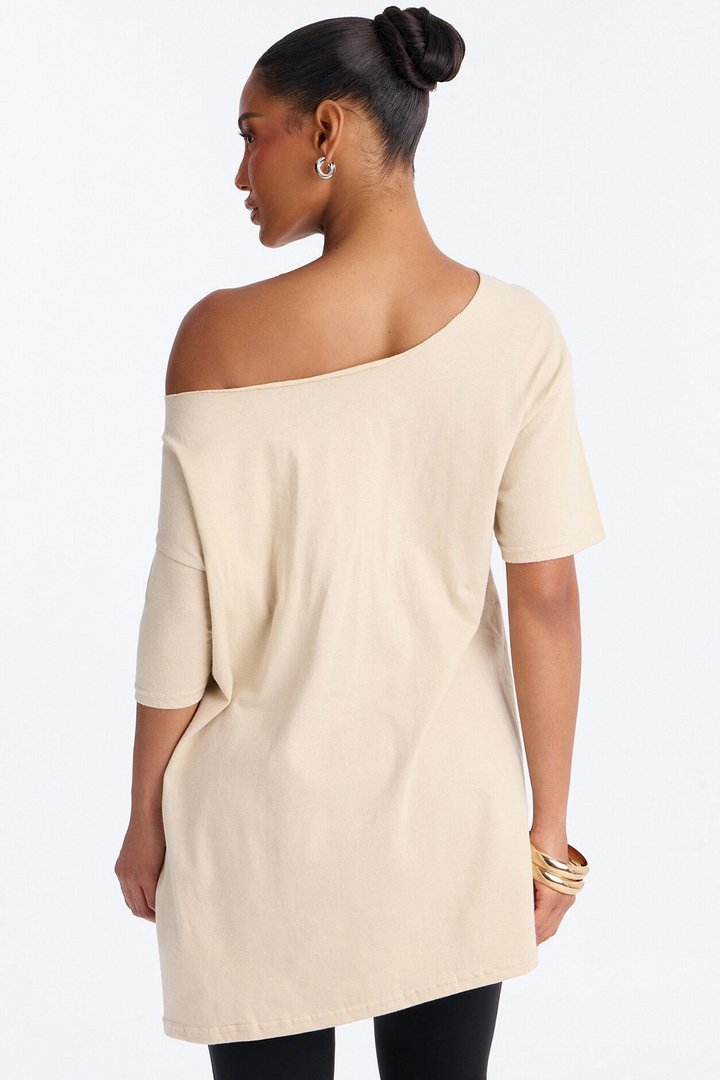 Favorite Girlfriend Off Shoulder Tee - Sand