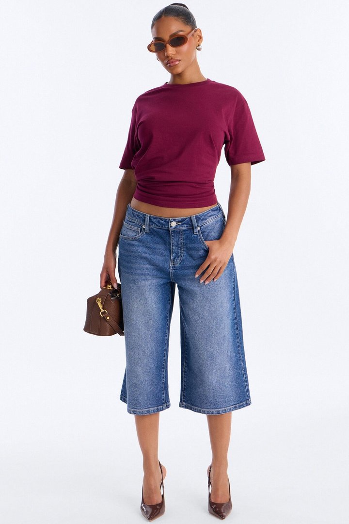 Random Tuesday Oversized T Shirt - Burgundy