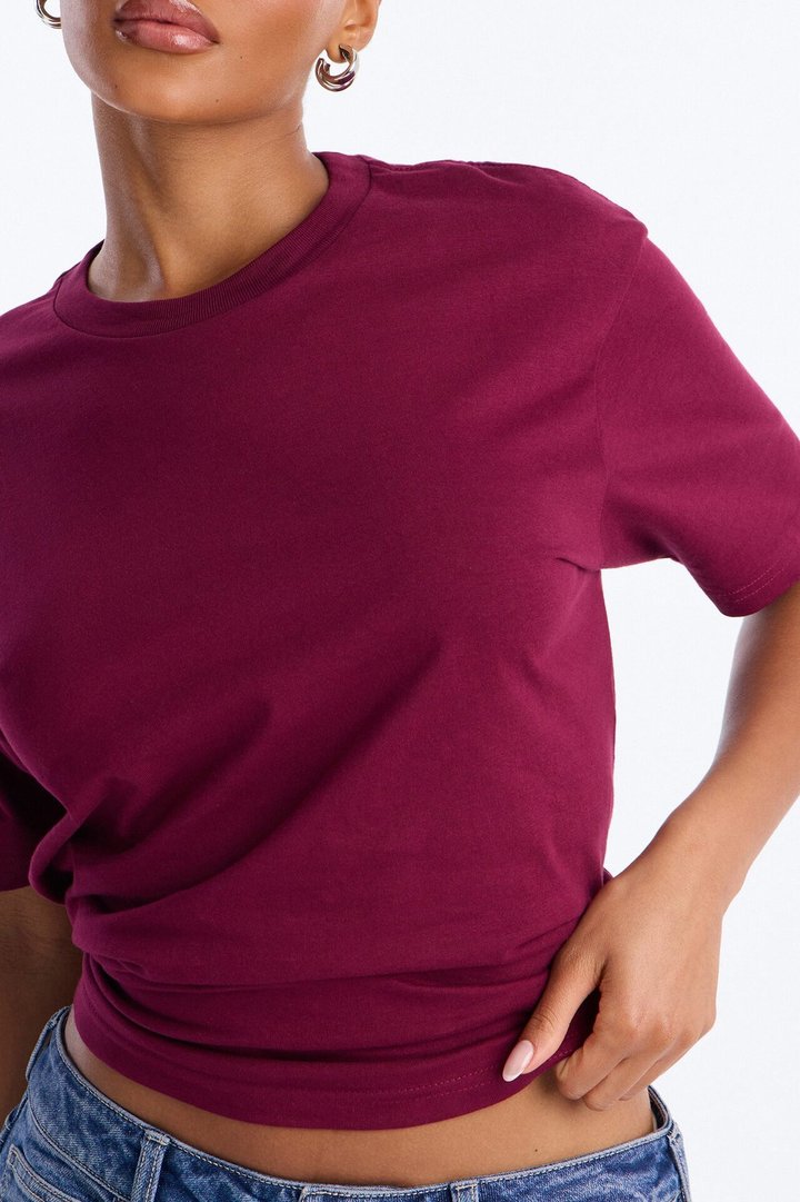 Random Tuesday Oversized T Shirt - Burgundy