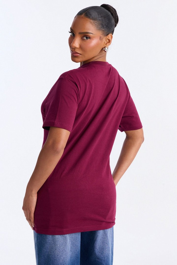 Random Tuesday Oversized T Shirt - Burgundy
