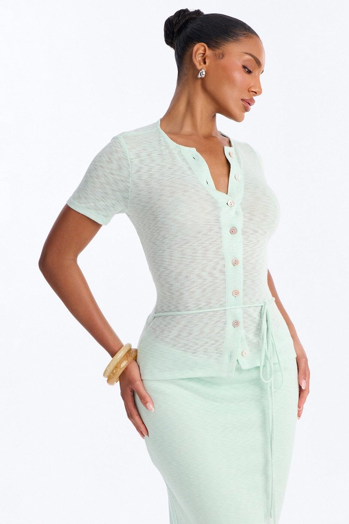 Sara Button Up Maxi Dress - Sage