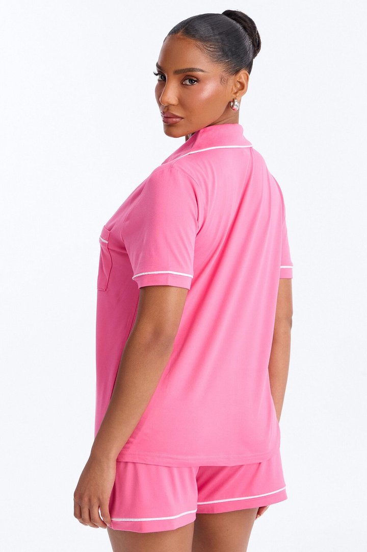 Ready For Bed PJ Short Set - Hot Pink