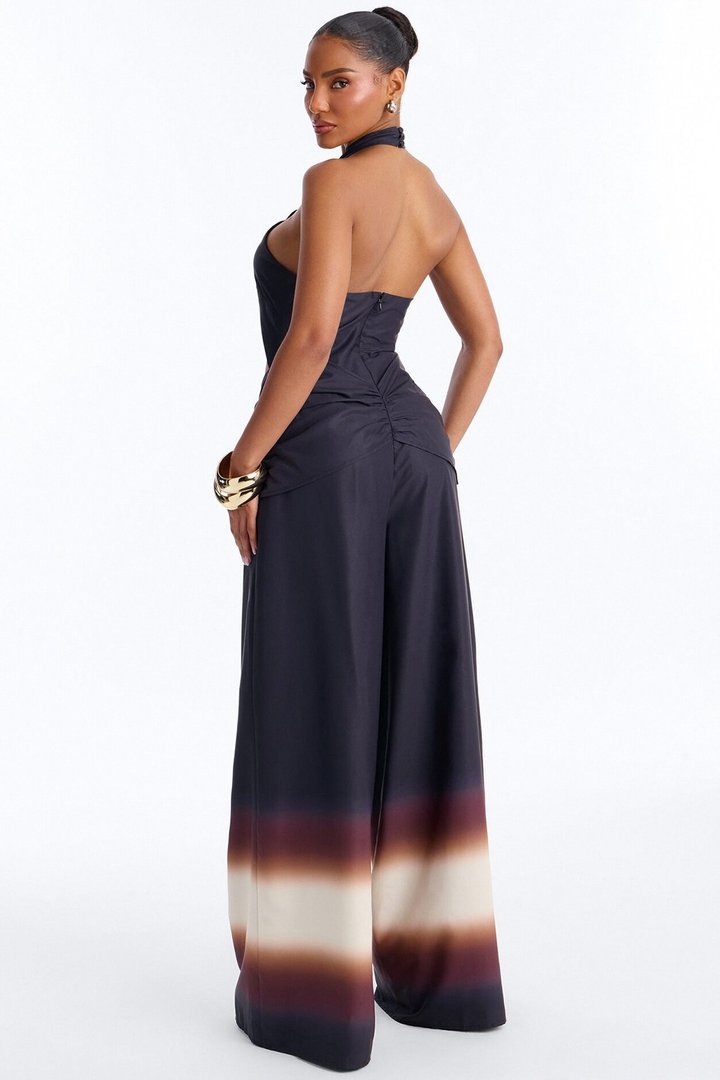 Island Sunrise Cut Out Jumpsuit - Black