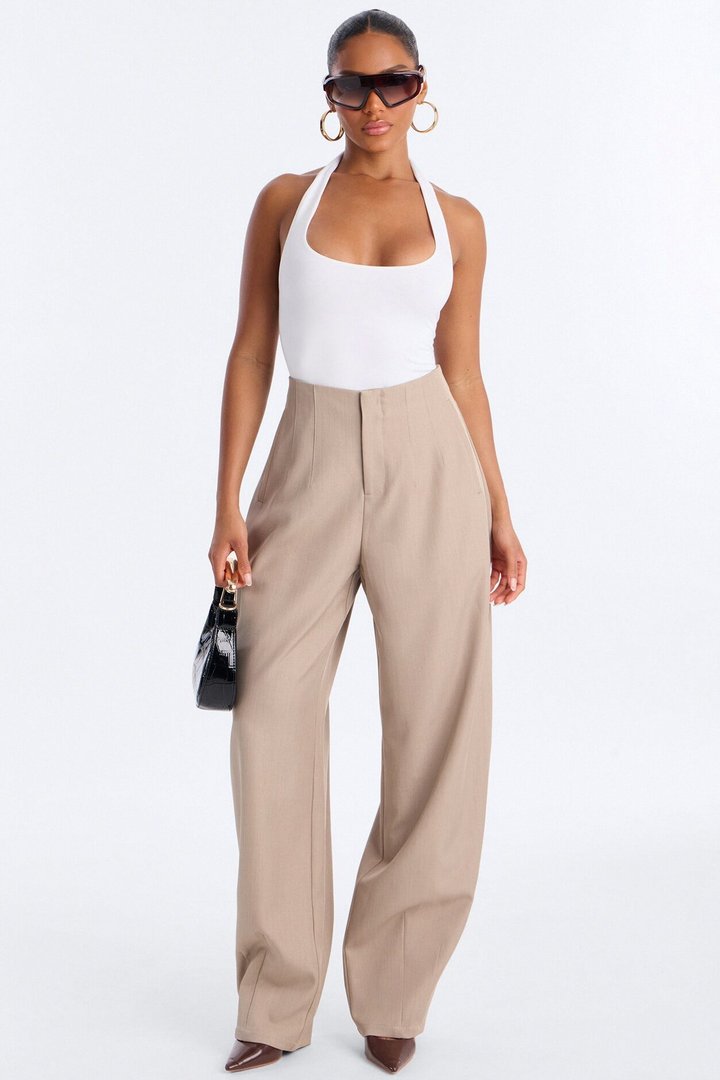 Margaret Barrel Trouser Pants 32″ - Stone