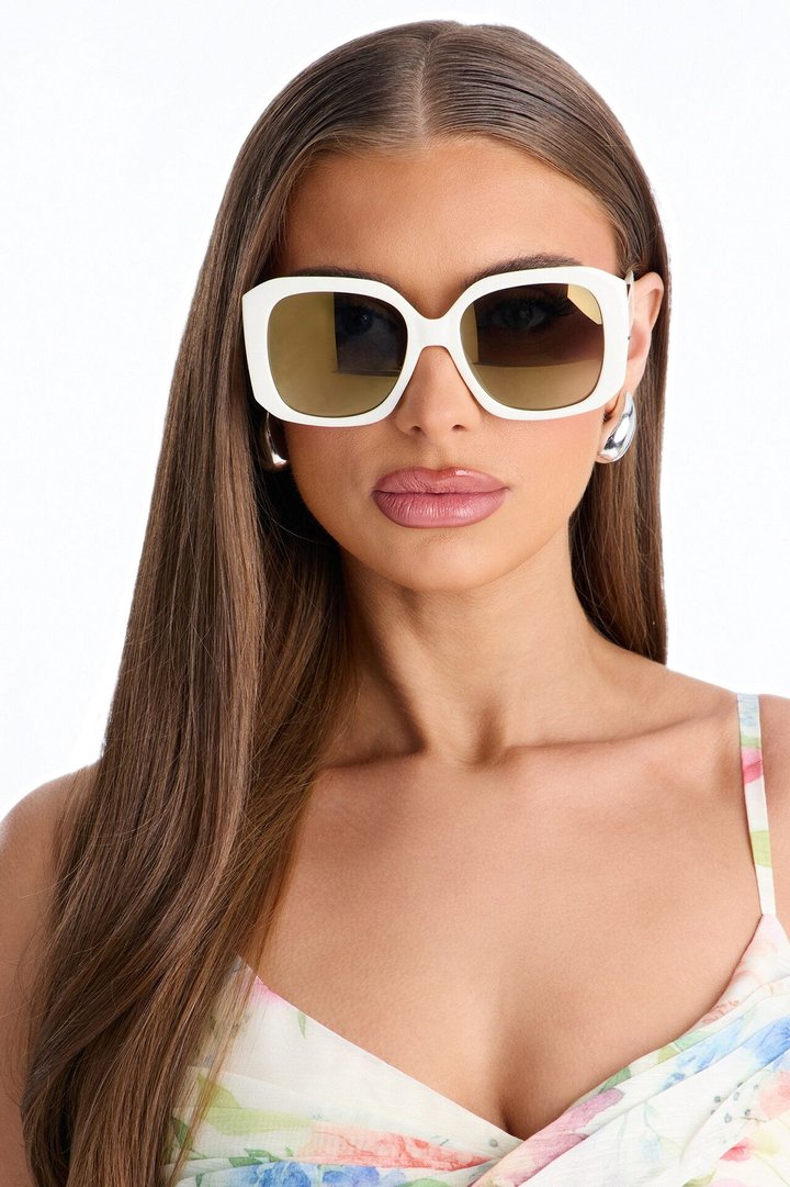 Don't Care Attitude Sunglasses - White