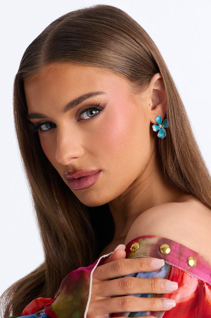 Flora Muse Earrings - Blue