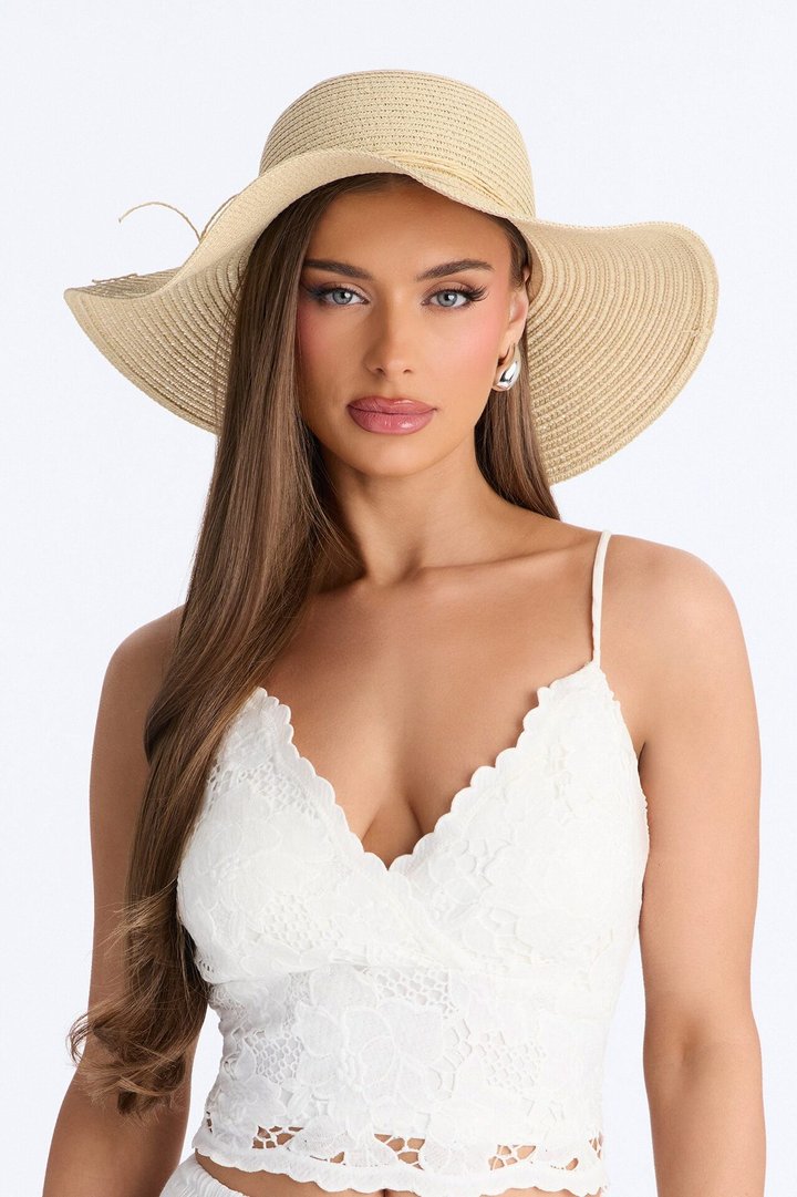 Under The Palm Trees Straw Sun Hat - Natural/Combo