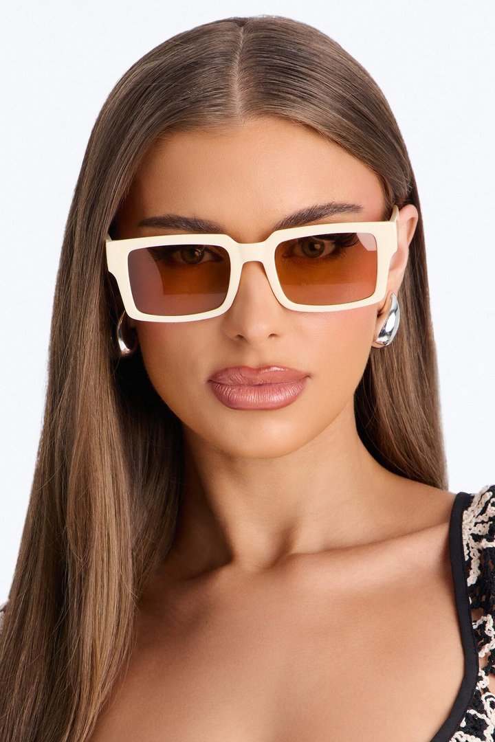 Same Day Different Girl Square Sunglasses - Ivory