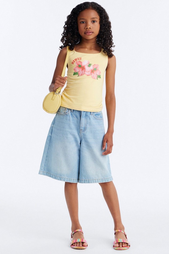 Mini Aloha Floral Tank Top - Yellow