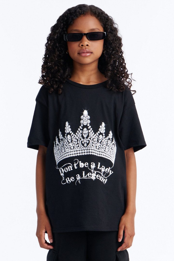 Mini Don't Be A Lady Short Sleeve Tee - Black