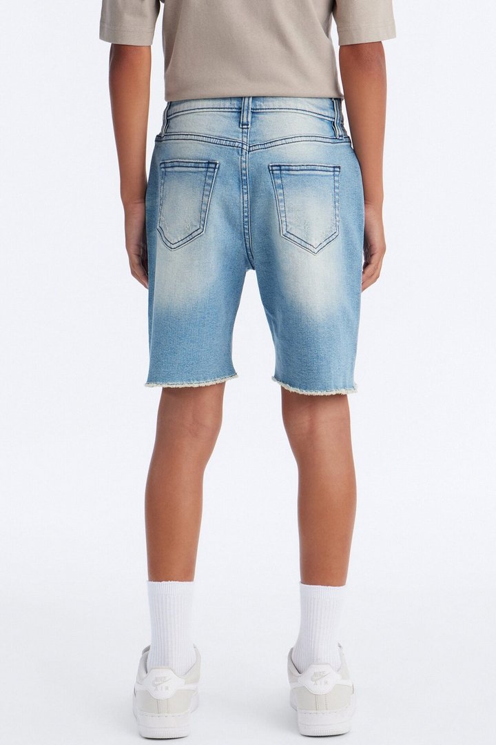 Mini Lounge Relaxed Denim Shorts - Medium Blue Wash