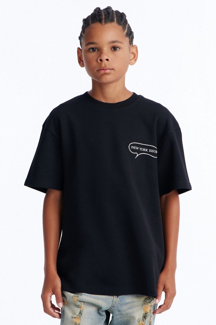 Mini Busy Streets Of NYC Short Sleeve Tee - Black
