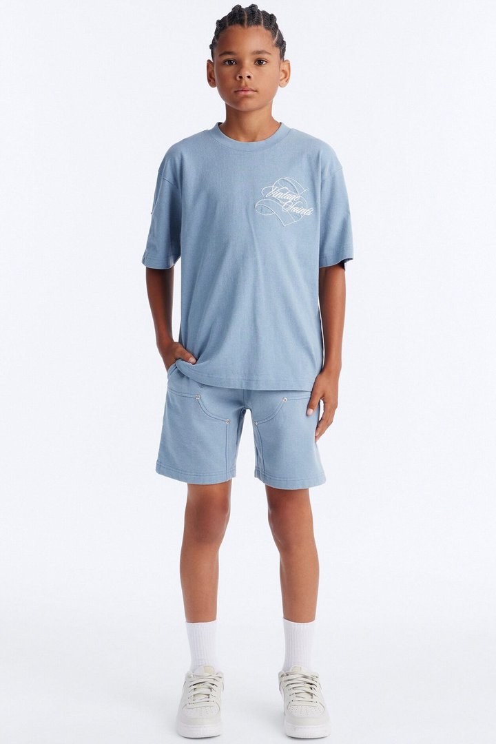 Mini Still A Saint Shorts - Light Blue