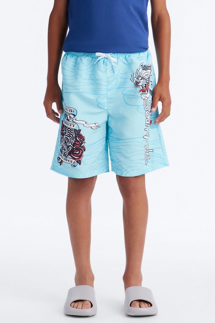 Mini Southpole Truth and Liberty Swim Trunk - Aqua