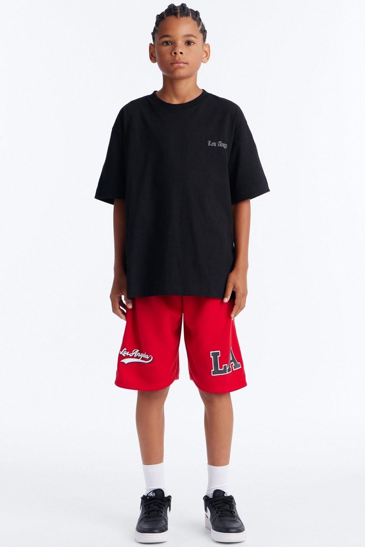 Mini LA Boy Fleece Shorts - Red