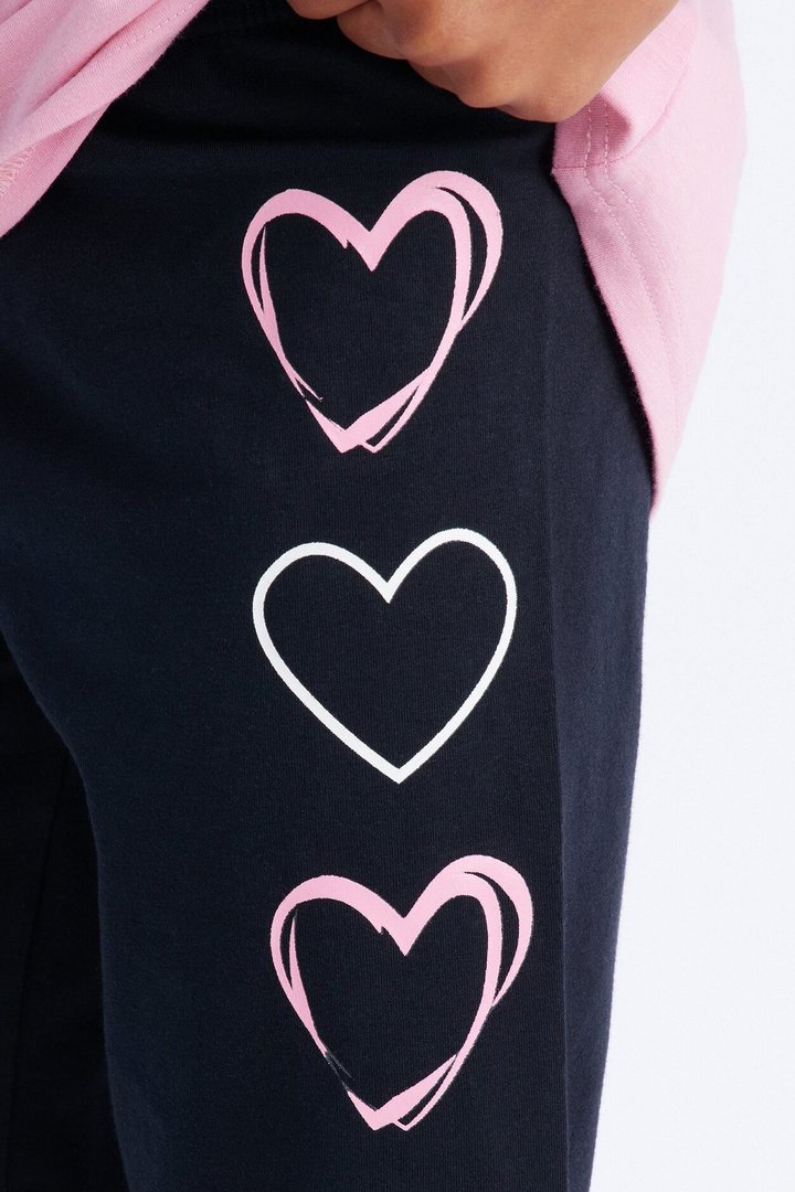 Mini Love Is What Counts Bike Short Set - Pink/combo