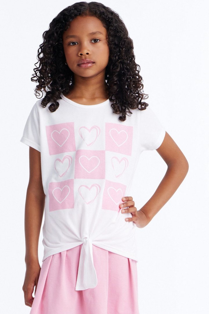 Mini Heart So Full Skort Set - White/Pink