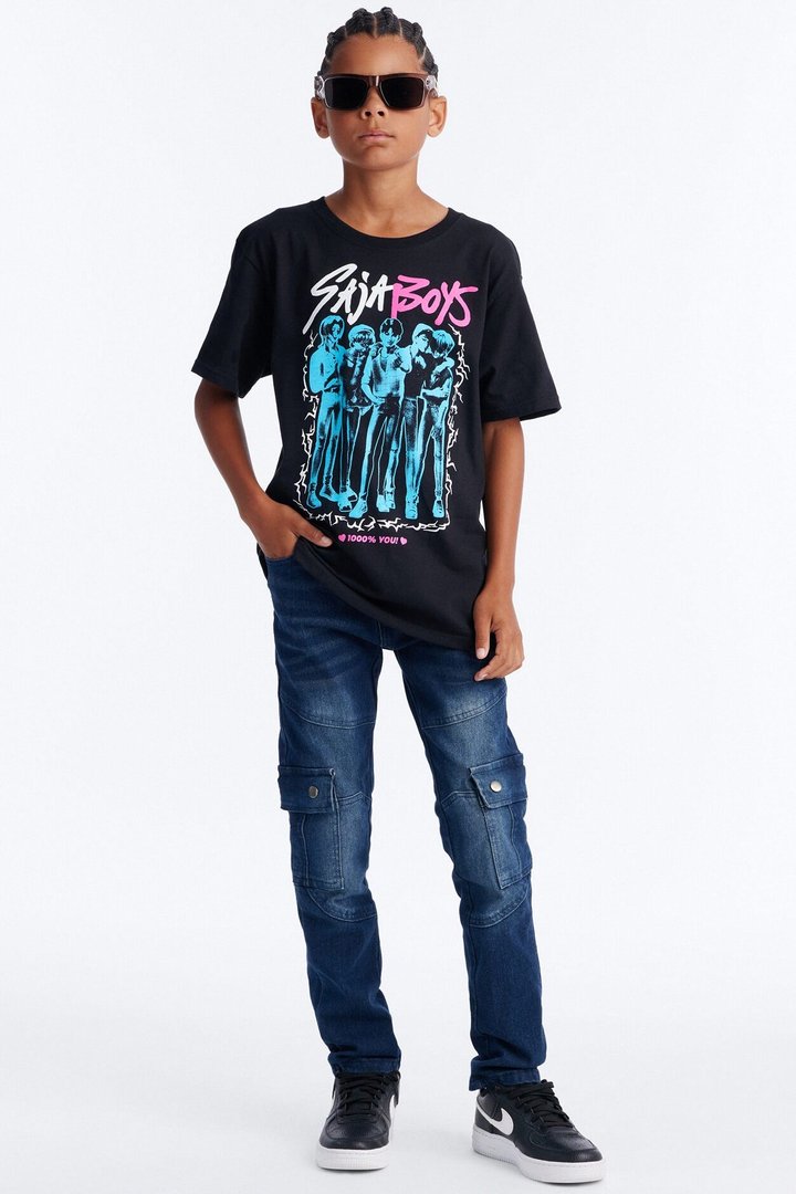 Mini Saja Boys Short Sleeve Tee - Black
