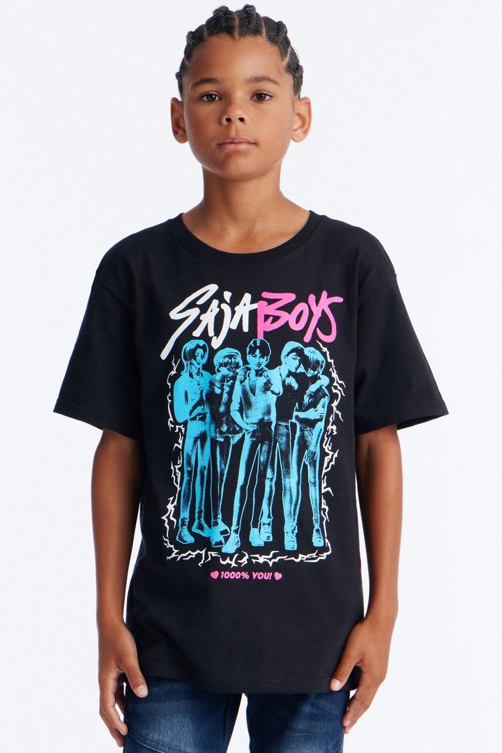 Mini Saja Boys Short Sleeve Tee - Black