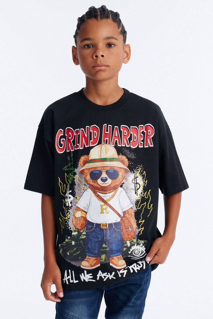 Mini Money Grind Harder Short Sleeve Tee - Black
