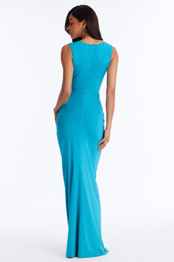 Can't Compare Cut Out Maxi Dress - Teal