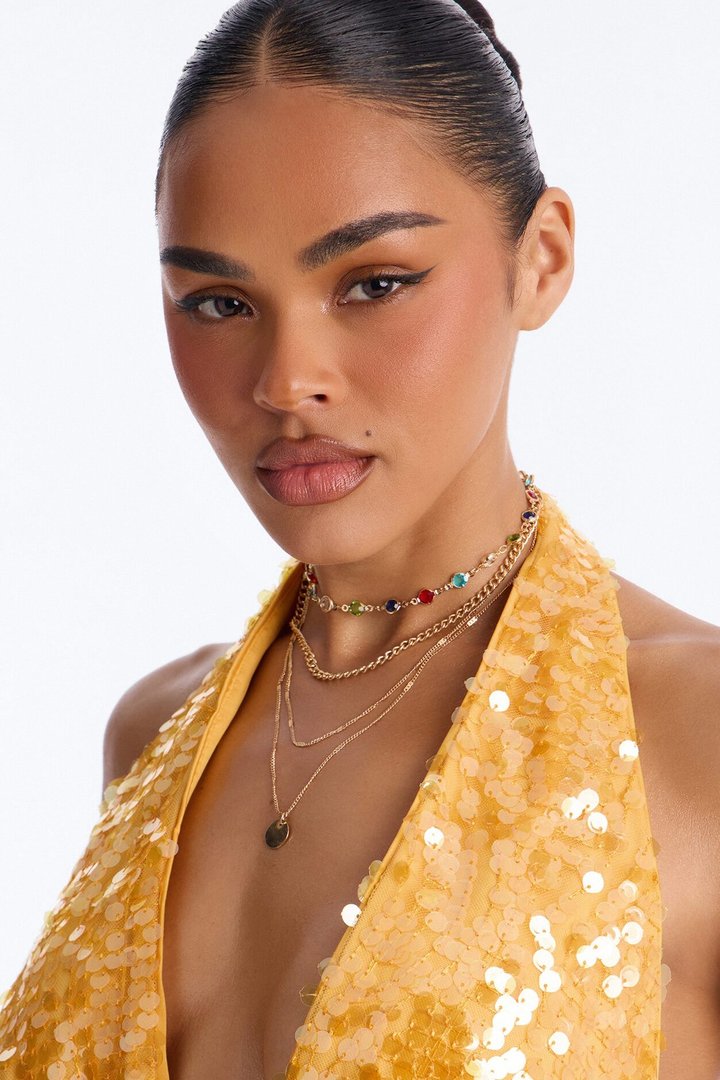 Pure Radiance Layered Neckalce - Gold/Multi