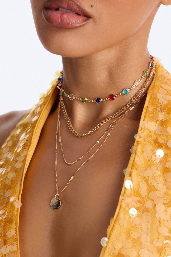 Pure Radiance Layered Neckalce - Gold/Multi