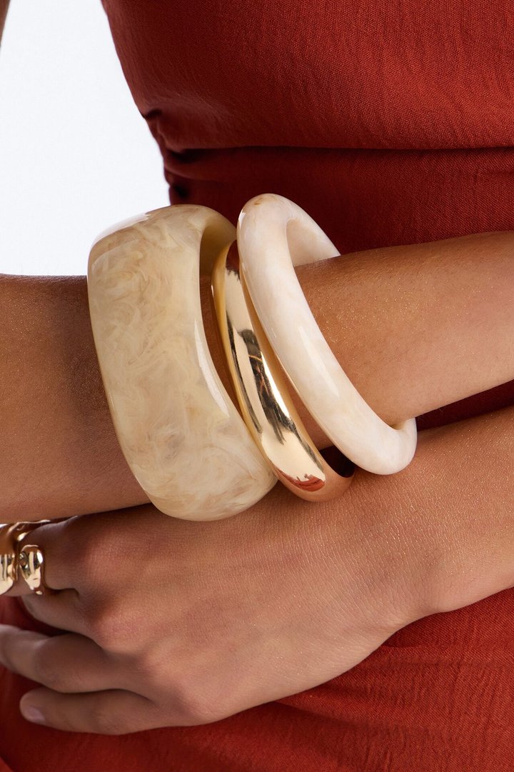 Big Plans 3 Piece Bracelet Set - Ivory/combo