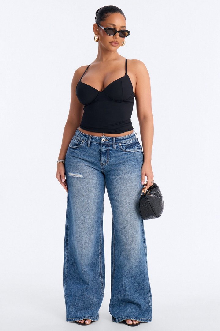 Kenny Padded Sweetheart Tank Top - Black