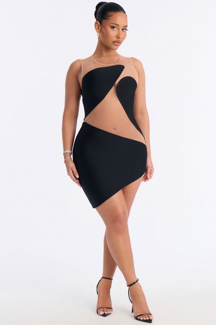 Go Off Queen Bandage Mini Dress - Black