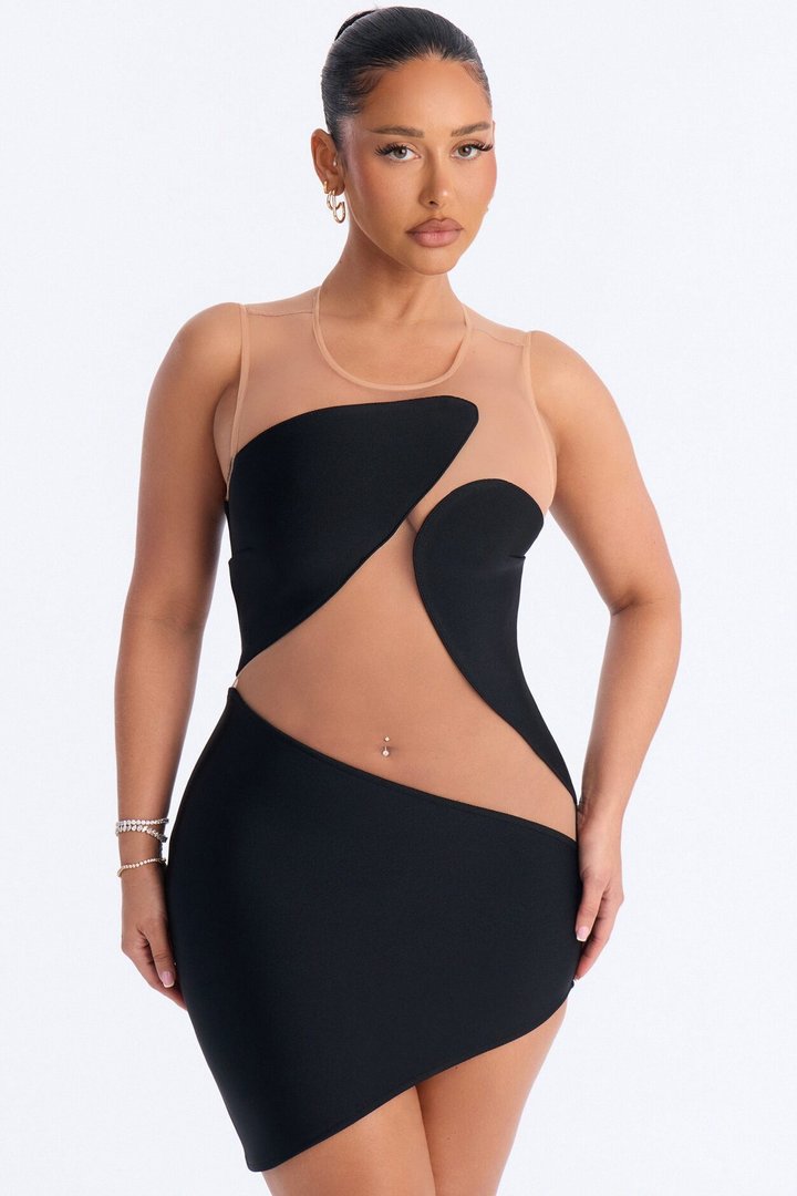 Go Off Queen Bandage Mini Dress - Black