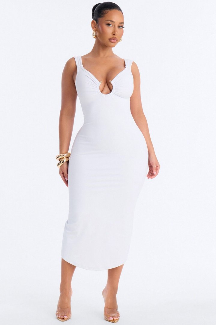 Paloma Backless Midi Dress - White