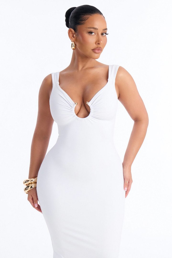 Paloma Backless Midi Dress - White