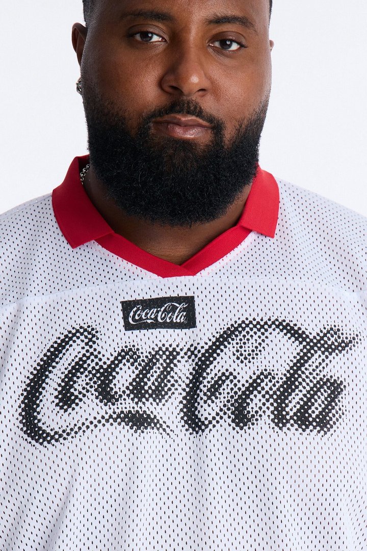 Coca Cola 86 Johnny Collar Soccer Jersey - White