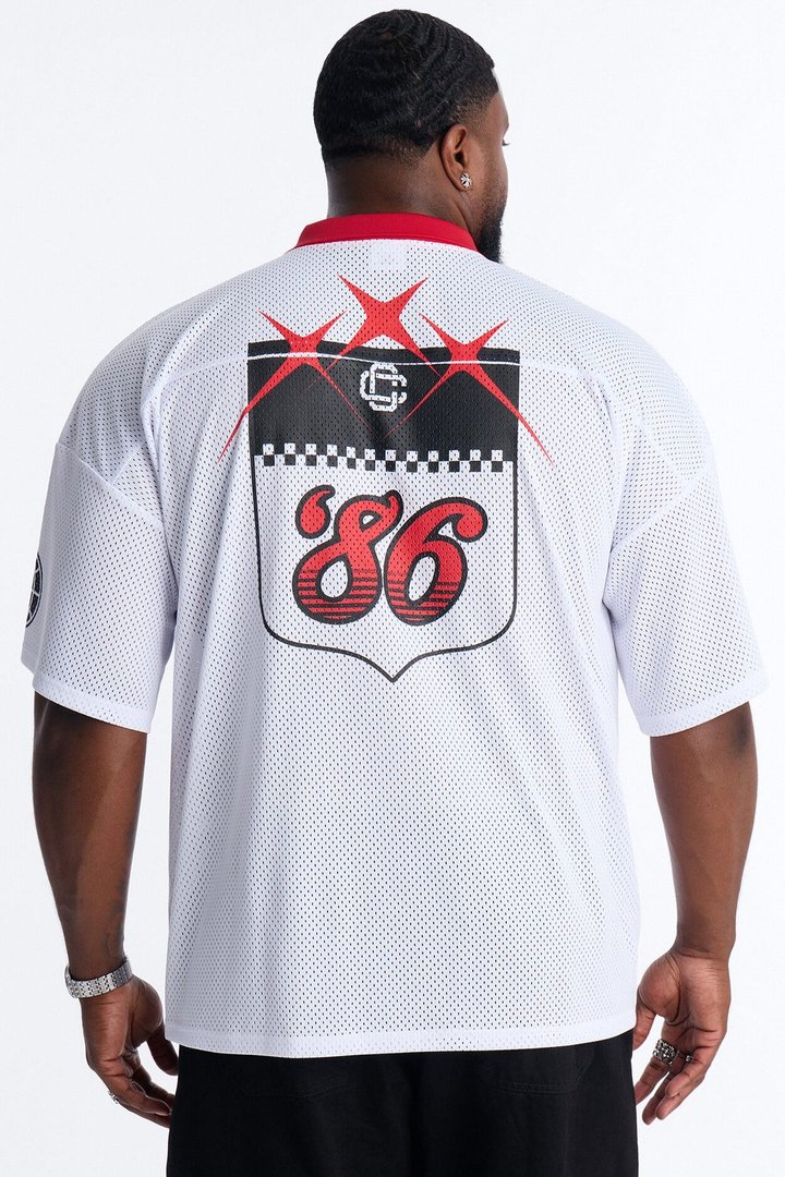Coca Cola 86 Johnny Collar Soccer Jersey - White