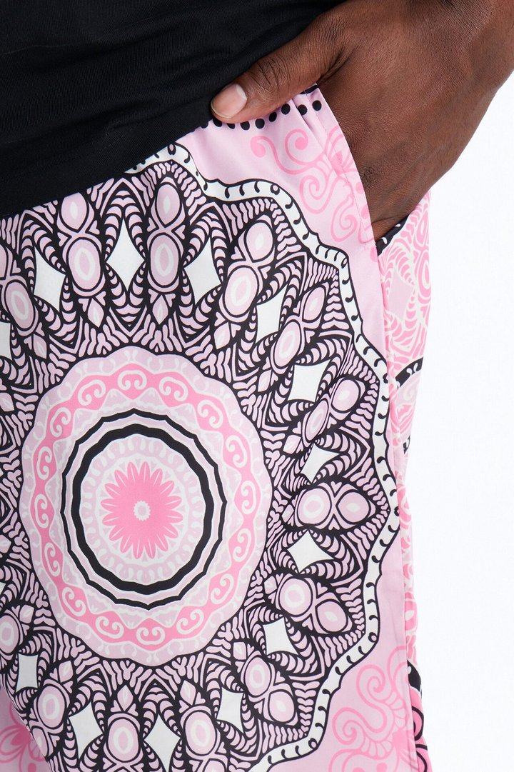 Split Bandana Current Swim Trunk 7″ - Pink