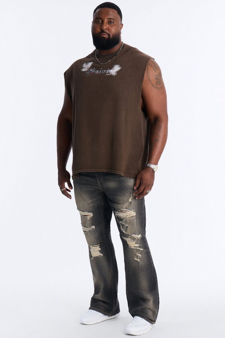 Stacked Slim Flare Make It Distressed Jean - Black Wash