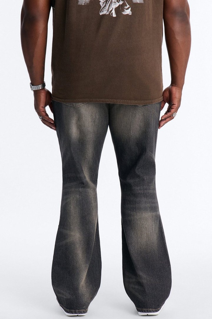 Stacked Slim Flare Make It Distressed Jean - Black Wash