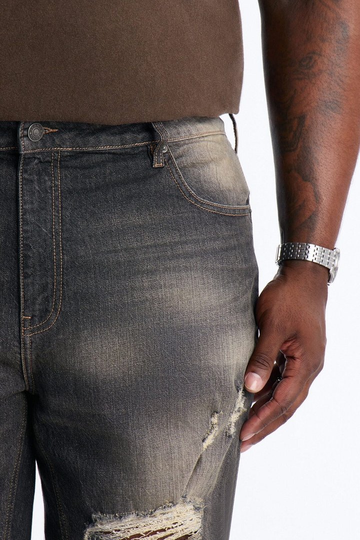 Stacked Slim Flare Make It Distressed Jean - Black Wash