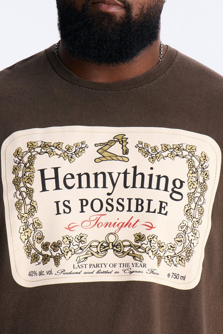 Hennything Is Possible Short Sleeve Crew Tee - Brown