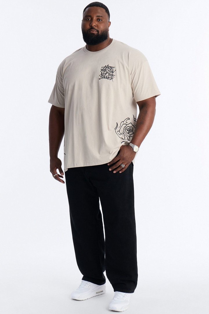 Hate The Sin Short Sleeve Tee - Grey